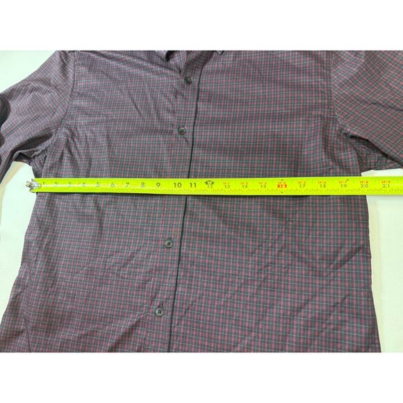 WRK Mens Long Sleeve Button-Down Shirt L Plaid Red/Gray Classic Fit (bin KK139) - Picture 4 of 8